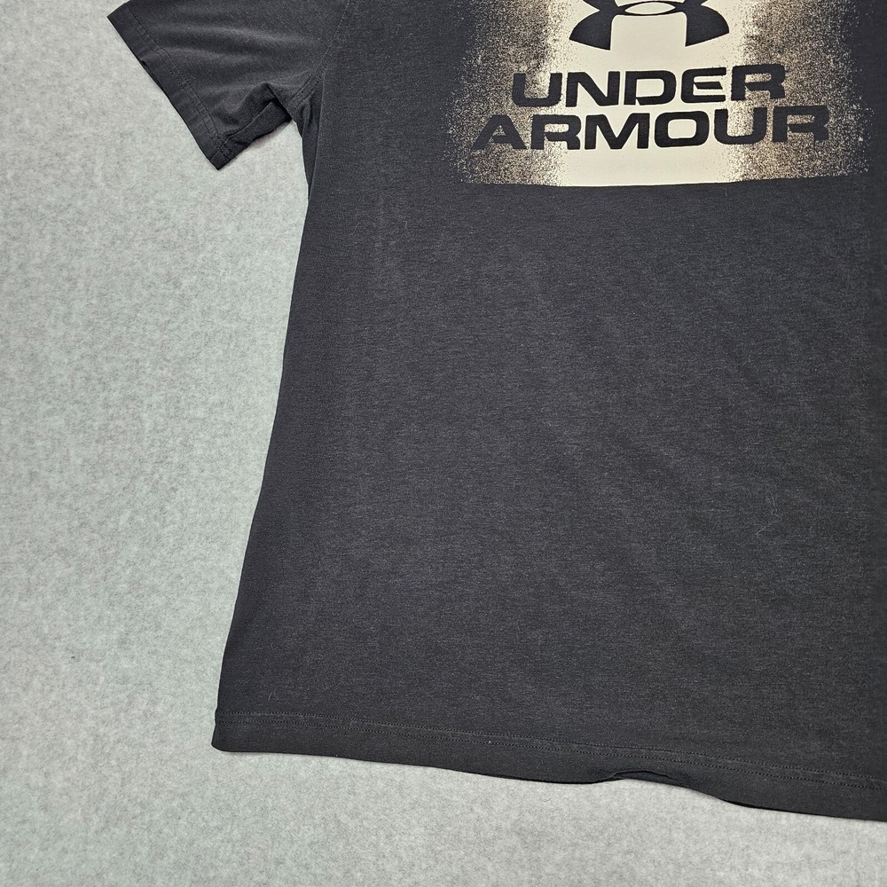 Under Armour Mens Medium UA Heatgear Loose Fit Adult Black Logo Shirt - Picture 5 of 10